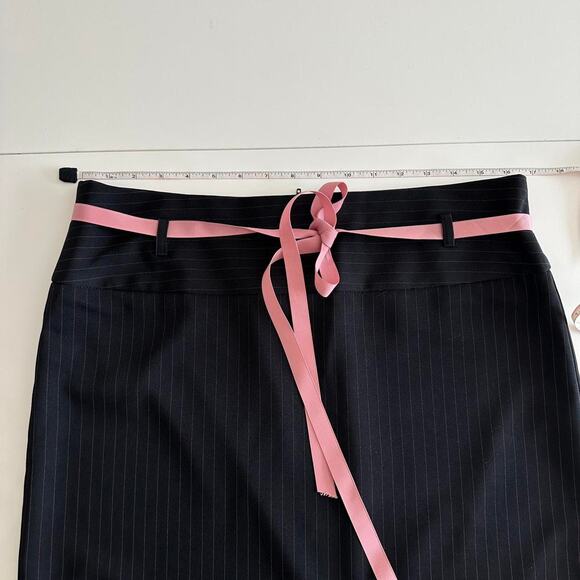 Black pink Copper key pin stripe mini midi skirt - Picture 4 of 7